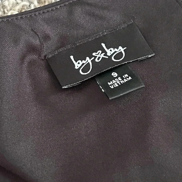 BY&BY BLACK JUMPSUIT SPLIT OPEN LEG SPAGHETTI STRAP SUMMER WIDE LEG NWT SIZE 9 - Picture 10 of 16